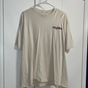 Cream Short Sleeve Graphic Tee - Men's Casual Crewneck